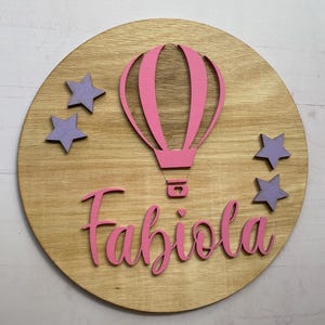 cartel personalizado con nombre modelo globo aerostático