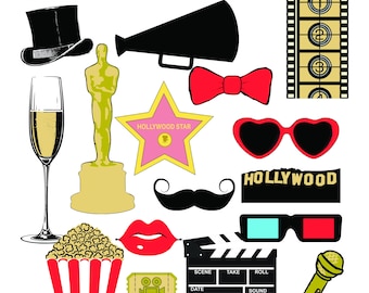Printable Oscar Party Photo Booth Props | DIY Movie Night Decor (PDF)