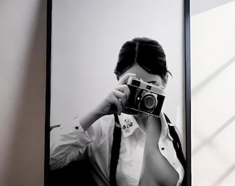 Fashion Photography Wall Art, Black and White Editorial Print, Modern Minimal Digital Download