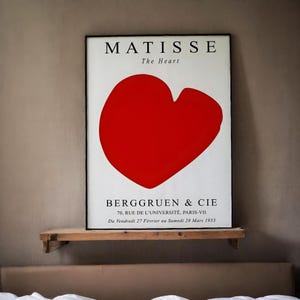 Matisse Inspiriert Rotes Herz Print: Minimalistische Moderne Wand Kunst (Digitaler Download Bild 12