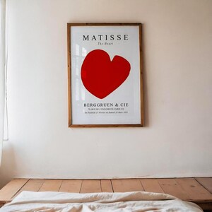 Matisse Inspiriert Rotes Herz Print: Minimalistische Moderne Wand Kunst (Digitaler Download Bild 13