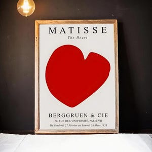 Matisse Inspiriert Rotes Herz Print: Minimalistische Moderne Wand Kunst (Digitaler Download Bild 16