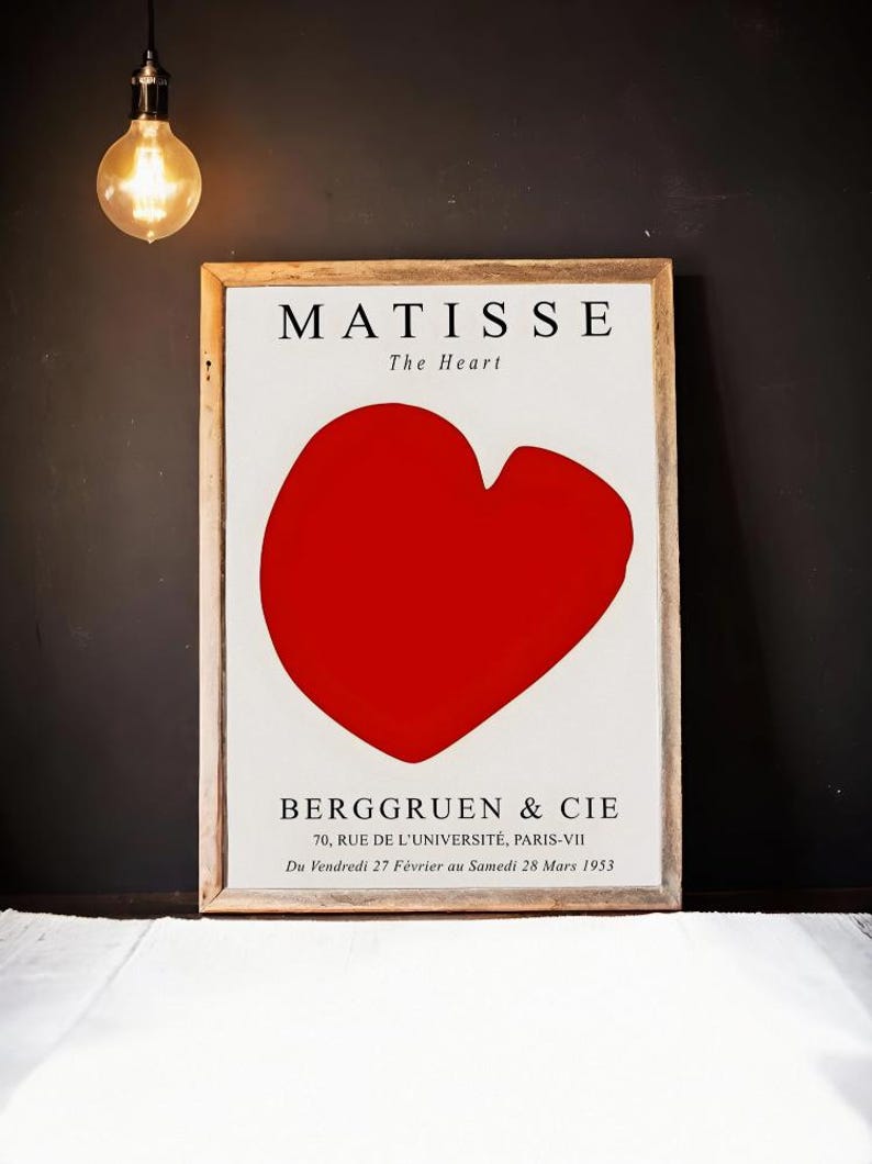 Matisse Inspiriert Rotes Herz Print: Minimalistische Moderne Wand Kunst (Digitaler Download Bild 16