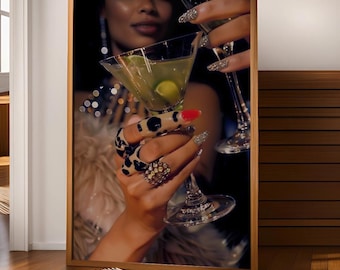 Luxury Martini Art Print, Editorial Fashion Photography (Digital Download)