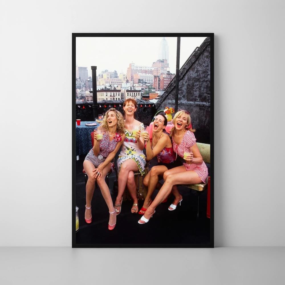 Printable Sex and the City Poster, Digital Art Download Wall Decor,Samantha, Carrie, Charlotte, Miranda Art Print, Digital Room Decor