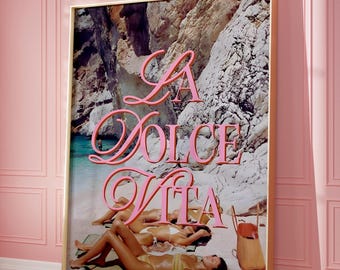 La Dolce Vita Print: Retro Italian Summer Beach Art (Digital Download)