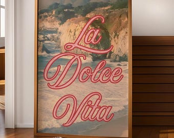 La Dolce Vita Print – Italian Coastal Art, Retro Beach (Digital Download)