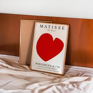 Matisse Inspiriert Rotes Herz Print: Minimalistische Moderne Wand Kunst (Digitaler Download Bild 7