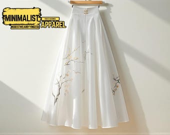 Floral Print A-Line Skirt: High Waist, Mid-Length Summer Style