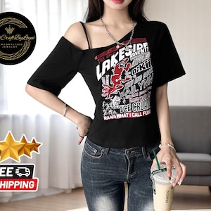 Camiseta gótica tomara que caia | Design com letras estampadas do ano 2000 | Camiseta punk feminina | Crop top grunge de verão | Estilo streetwear estético
