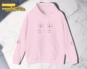 Couple Hoodie | His & Her Coffee Mugs Design | Anniversary Gift | Cozy Everyday Wear