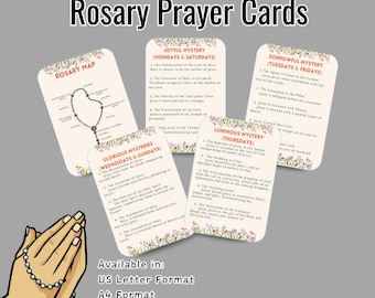 Kieszonkowe karty modlitewne z różańcem: katolickie dzieci do druku (do pobrania w wersji cyfrowej)