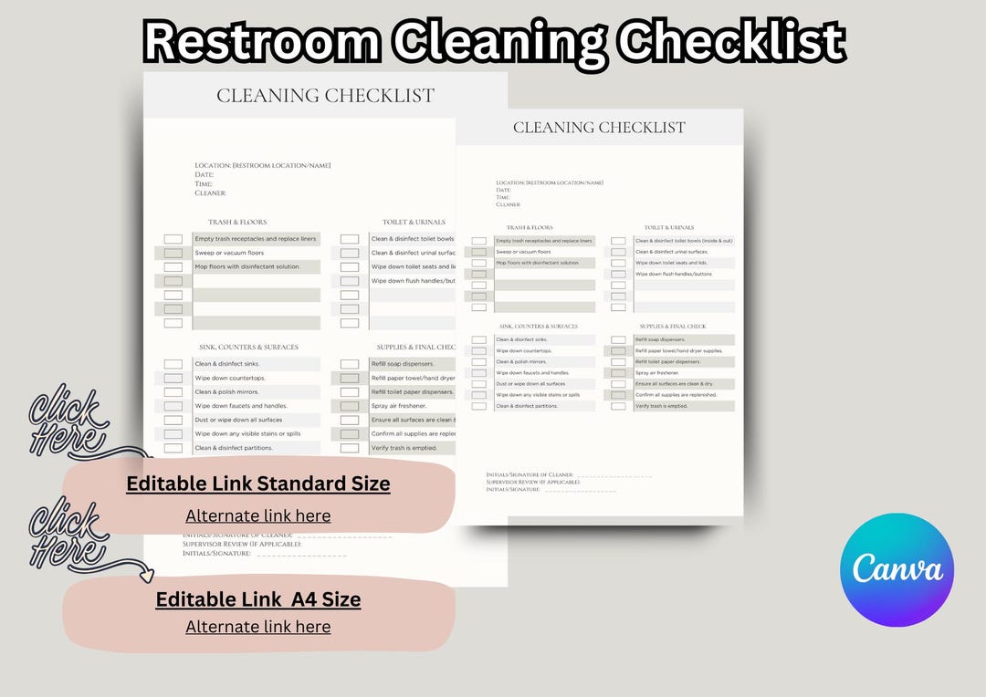 Restroom Cleaning Checklist, Restroom Cleaning, Airbnb Cleaning ...