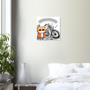 Kunstdruck „Cat Biker“ | Kunstdruck | Leuchtende Farben und umweltfreundliches Design