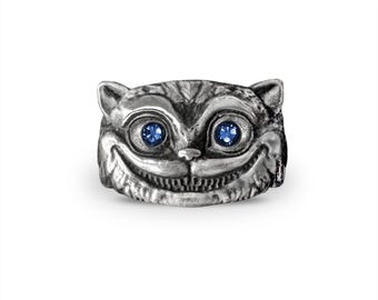 The Cheshire Cat Ring ~ Alice In Wonderland - Sterling Silver Birthstone