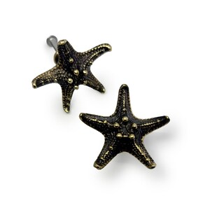 Starfish Knob | Handmade | Gold Brass Oxidized