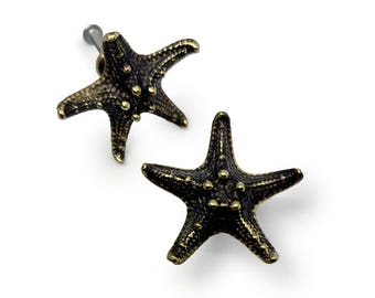 Zeesterknoppen | Handgemaakt | Vintage goudmessing