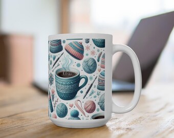 Ceramic Mug Crafters Gift for Mom Tea Lovers Yarn Enthusiasts Mothers Day Warm Beverages