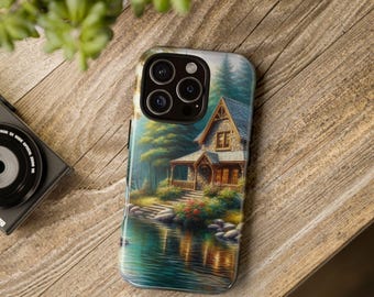 Cabin Scenic Phone Case: Nature Lover's Protective Accessory