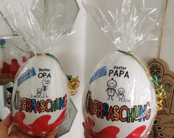 Ovo de chocolate surpresa XXL personalizado para o Dia dos Pais - Ideia de presente com nome para o vovô - Aniversário masculino - Presentes para homens - Dia dos Namorados