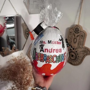 XXL Üei personalisierte Abschluss Master Bachelor Geschenke Vatertag Geschenkidee Fußball Jugendweihe Mastergeschenk Bachelorgeschenk Abitur