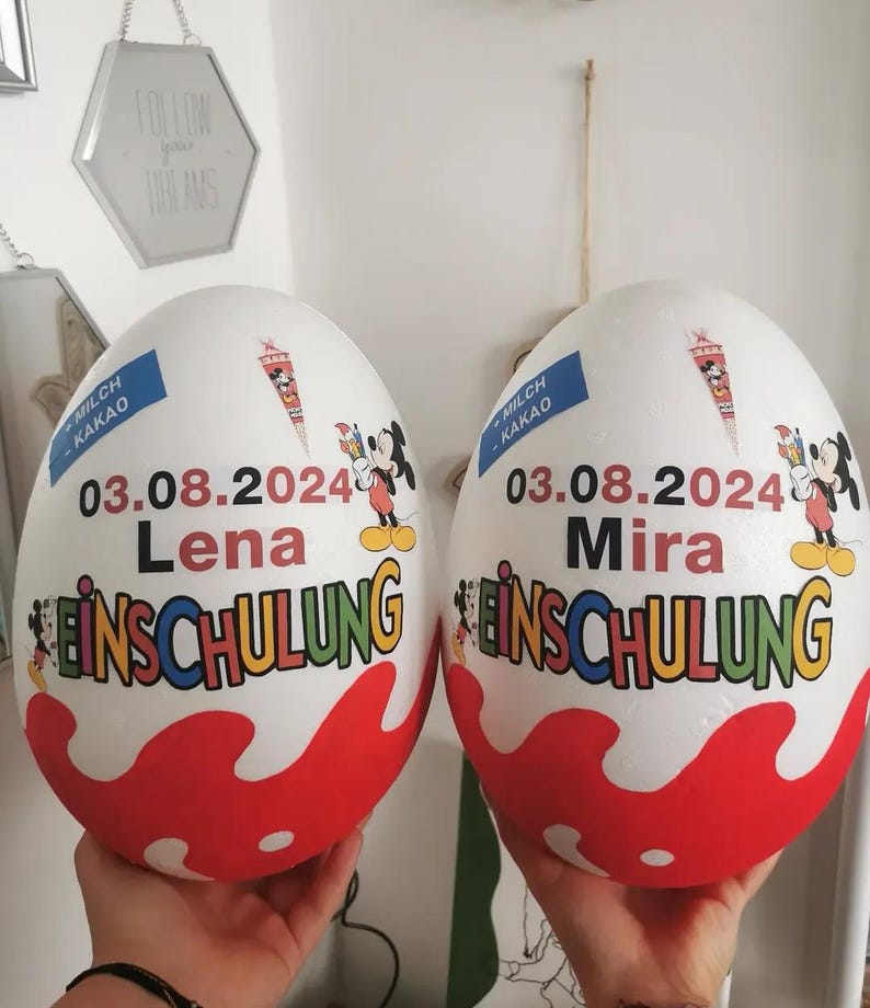 Ovo Surpresa XXL Personalizado - Ideia de Presente para Volta às Aulas - Primeiro Dia de Aula - Presente de Volta às Aulas, Conteúdo do Cone Escolar, Cone Escolar imagem 3
