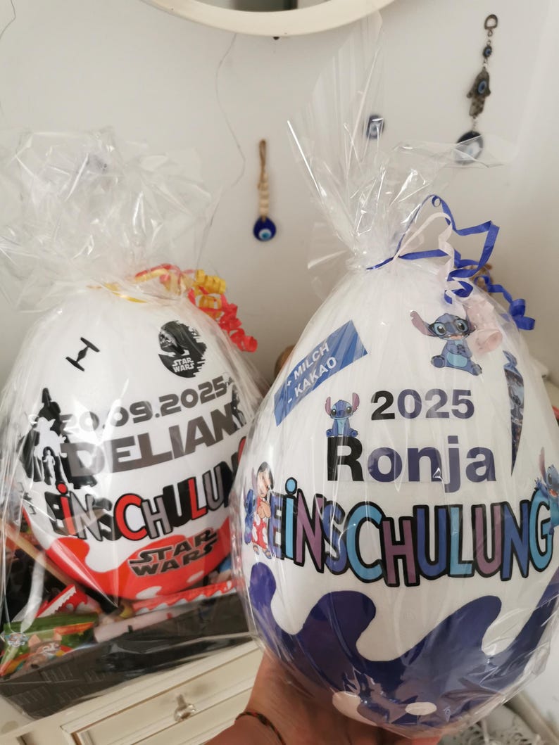 Ovo Surpresa XXL Personalizado - Ideia de Presente para Volta às Aulas - Primeiro Dia de Aula - Presente de Volta às Aulas, Conteúdo do Cone Escolar, Cone Escolar imagem 2