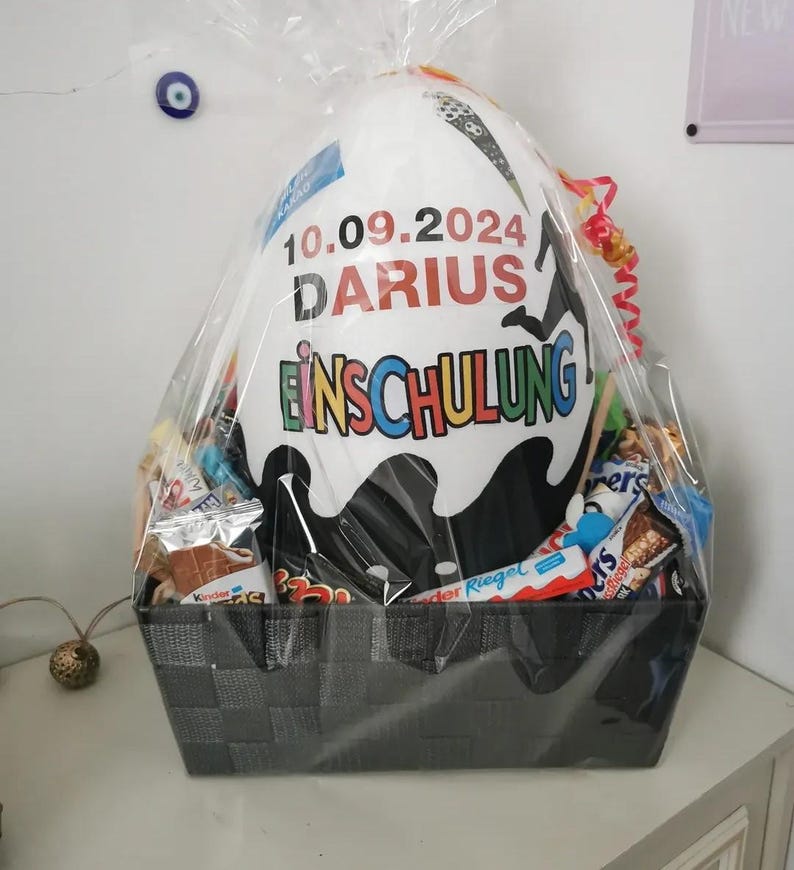 Ovo Surpresa XXL Personalizado - Ideia de Presente para Volta às Aulas - Primeiro Dia de Aula - Presente de Volta às Aulas, Conteúdo do Cone Escolar, Cone Escolar imagem 16