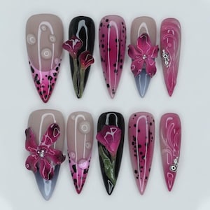 Pink Lily Nails - Etsy
