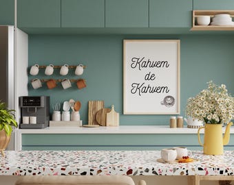 kitchen, poster, coffee