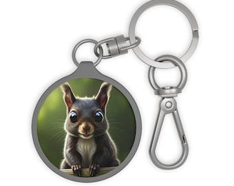 Squirrel Keyring Tag, Squirrel Keychain, Bag Charm, Animal Lover Gift, Pet Owner Accessory