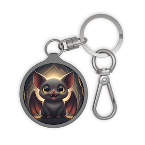 Bat Keyring Tag, Bat Keychain, Bat Bag Charm, Animal Lover Gift, Pet Owner Accessory