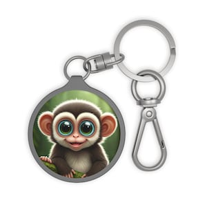 Monkey Keychain Tag, Cute Animal Key Ring Charm, Novelty Bag Accessory, Jungle Safari Theme Gift, Adorable Pet Lover Present