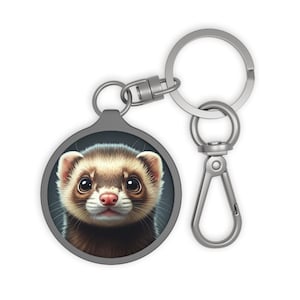 Ferrets Keyring Tag, Ferrets Keychain, Ferrets Bag Charm, Animal Lover Gift, Pet Owner Accessory