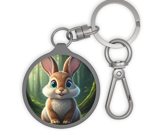 Rabbit Keyring Tag, Rabbit Keychain, Bag Charm, Animal Lover Gift, Pet Owner Accessory