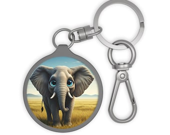 Elephant Keyring Tag, Elephant Keychain, Elephant Bag Charm, Animal Lover Gift, Pet Owner Accessory