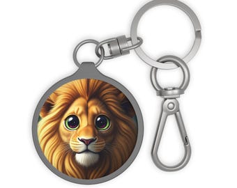 Lion Keyring Tag, Lion Keychain, Feline Bag Charm, Animal Lover Gift, Pet Owner Accessory