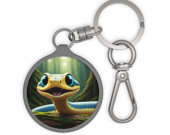 Snake Keyring Tag, Snake Keychain, Snake Bag Charm, Animal Lover Gift, Pet Owner Accessory