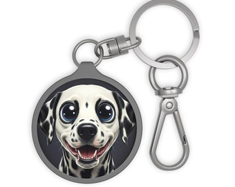 Dalmatian Keyring Tag, Puppy Keychain, Bovine Bag Charm, Animal Lover Gift, Pet Owner Accessory