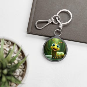 Caterpillar Keyring Tag, Caterpillar Keychain, Caterpillar Bag Charm, Animal Lover Gift, Pet Owner Accessory image 4