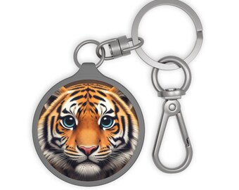 Tiger Keyring Tag, Tiger Keychain, Feline Bag Charm, Animal Lover Gift, Pet Owner Accessory