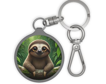 Sloth Keyring Tag, Sloth Keychain, Sloth Bag Charm, Animal Lover Gift, Pet Owner Accessory