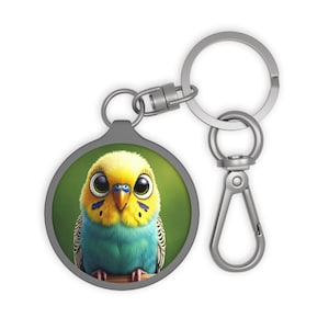 Parakeet Keyring Tag, Parakeet Keychain, Parakeet Bag Charm, Animal Lover Gift, Pet Owner Accessory