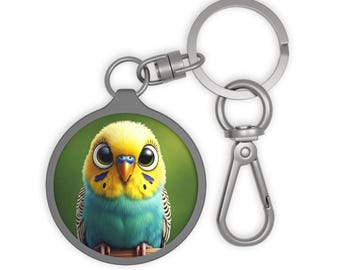 Parakeet Keyring Tag, Parakeet Keychain, Parakeet Bag Charm, Animal Lover Gift, Pet Owner Accessory