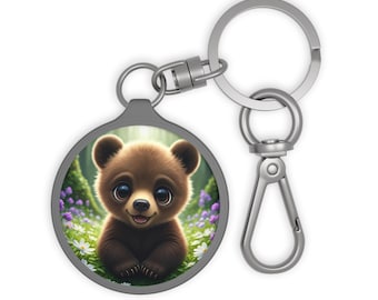 Bear Keyring Tag, Bear Keychain, Bear Bag Charm, Animal Lover Gift, Pet Owner Accessory