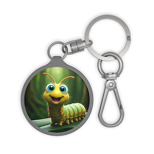 Caterpillar Keyring Tag, Caterpillar Keychain, Caterpillar Bag Charm, Animal Lover Gift, Pet Owner Accessory image 1