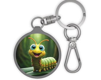 Etiqueta de llavero de oruga, llavero de oruga, abalorio de bolso de oruga, regalo para amantes de los animales, accesorio para dueños de mascotas