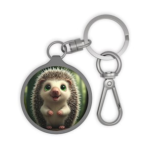 Porcupine Keyring Tag, Porcupine Keychain, Porcupine Bag Charm, Animal Lover Gift, Pet Owner Accessory