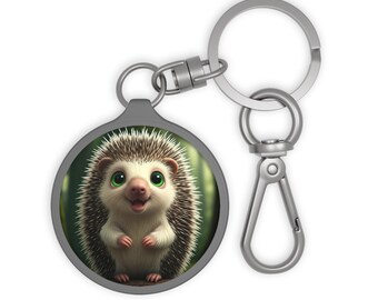 Porcupine Keyring Tag, Porcupine Keychain, Porcupine Bag Charm, Animal Lover Gift, Pet Owner Accessory