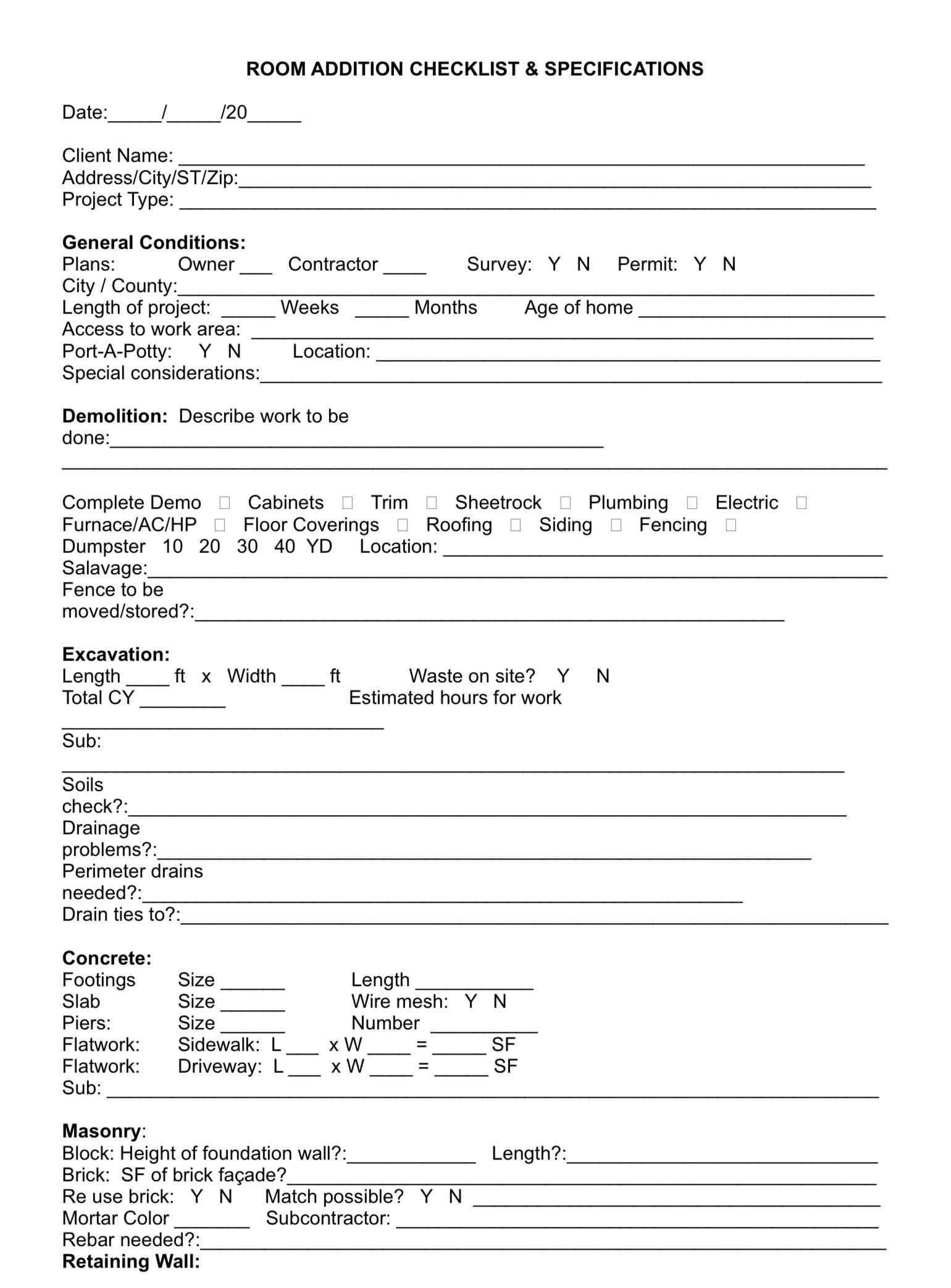 Room Addition Checklist & Selection Guide Dr.horton A-Z Checklist - Etsy